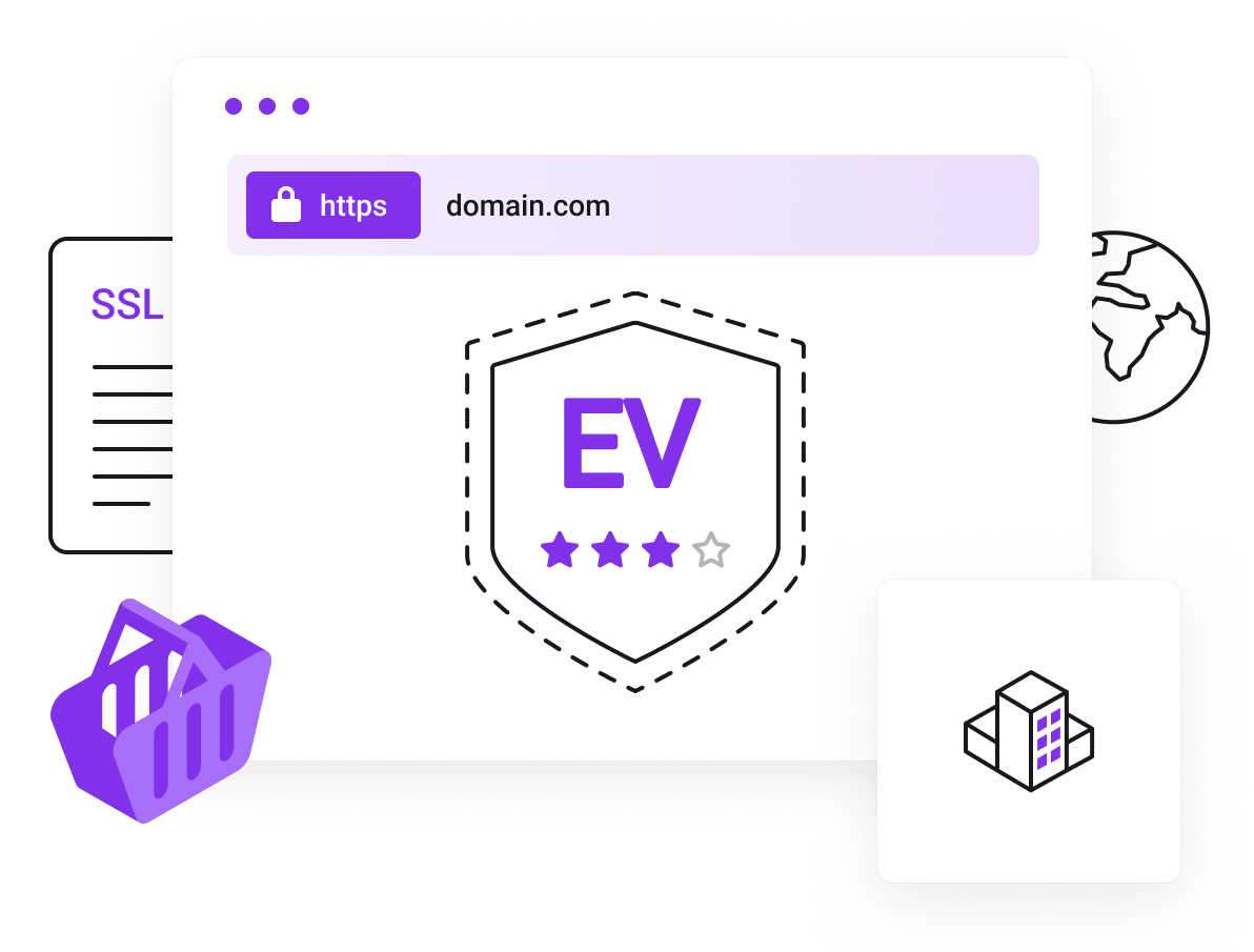 SSL Certificates - Ideal for sensitive webpages including ecommerce, online banking, account signups